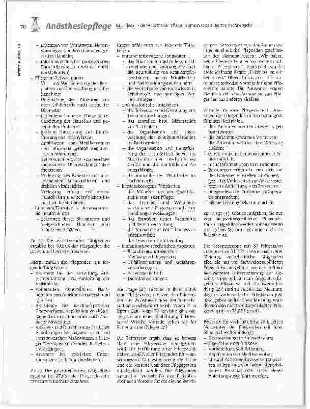 Vorschauseite 5: Ist Pflege in der Anästhesie Pflege in einem spezialisierten Fachbereich?