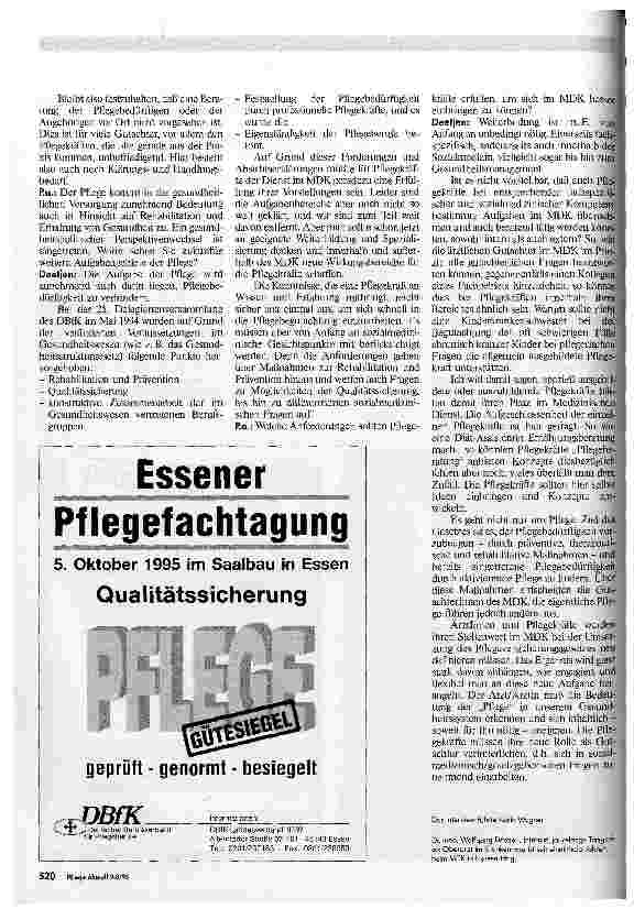 Vorschauseite 3: Pflegekraft im MDK - Chance oder Sackgasse? Interview mit Dr. med. W. Deetjen
