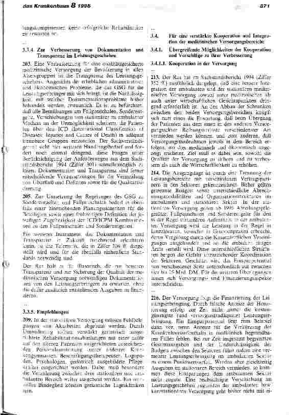 Vorschauseite 3: Gesundheitsversorgung und Krankenversicherung 2000 Auszüge aus dem Sondergutachten 1995 des Sachverständigenrates für die Konzertierte Aktion im Gesundheitswesen