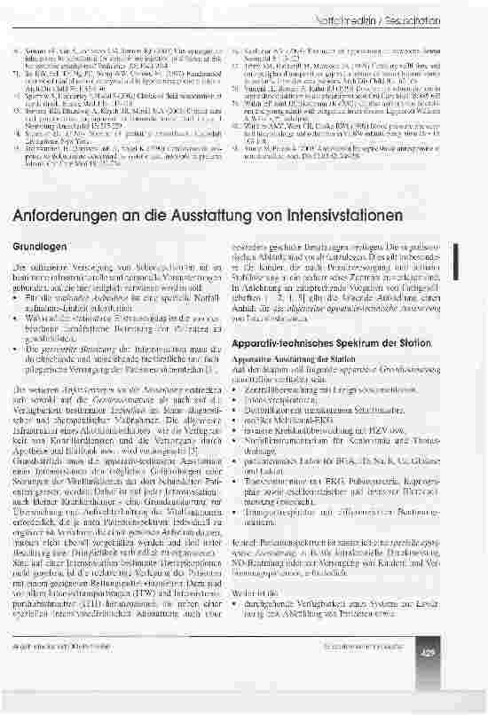Vorschauseite 1: Anforderungen an die Ausstattung von Intensivstationen