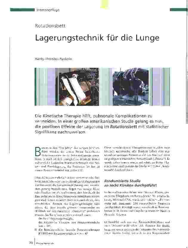 Vorschauseite 1: RotationsbettLagerungstechnik für die Lunge