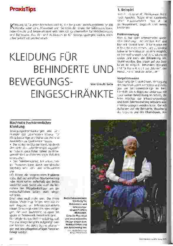 Vorschauseite 1: Kleidung für Behinderte und Bewegungseingeschränkte
