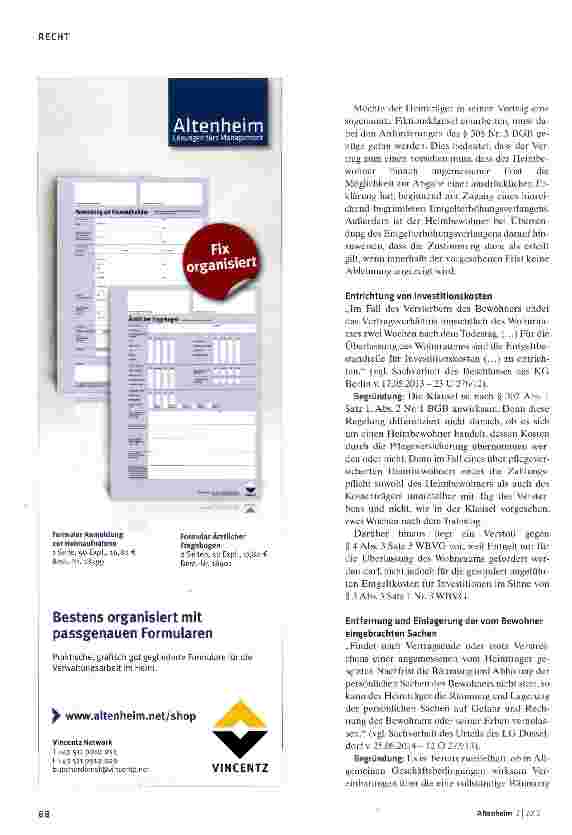 Vorschauseite 3: Heimverträge auf dem Prüfstand