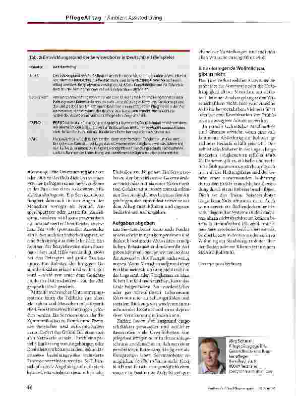 Vorschauseite 3: Serviceroboter in der Pflege - eher Assistent als Freund