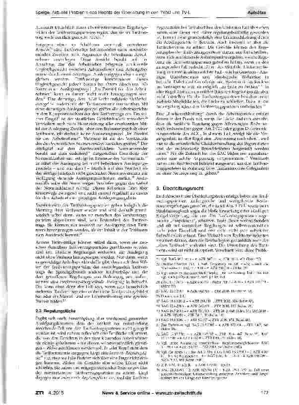 Vorschauseite 3: Aktuelle Probleme des Rechts der Überleitung in den TVöD und TV-L sowie der Stufenzuordnung in der Rechtsprechung des Sechsten Senats des Bundesarbeitsgerichts - Teil I -