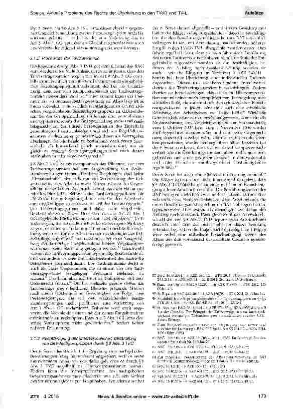 Vorschauseite 5: Aktuelle Probleme des Rechts der Überleitung in den TVöD und TV-L sowie der Stufenzuordnung in der Rechtsprechung des Sechsten Senats des Bundesarbeitsgerichts - Teil I -
