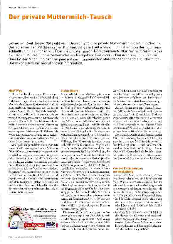Vorschauseite 1: Der private Muttermilch-Tausch