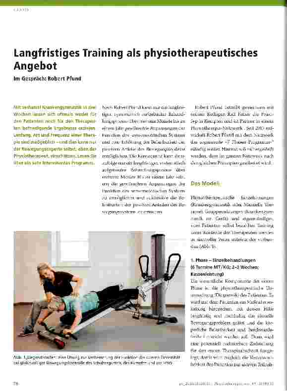 Vorschauseite 1: Langfristiges Training als physiotherapeutisches Angebot