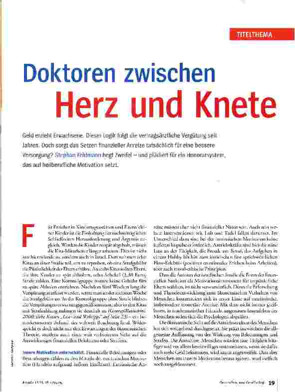 Vorschauseite 2: Doktoren zwischen Herz und Knete