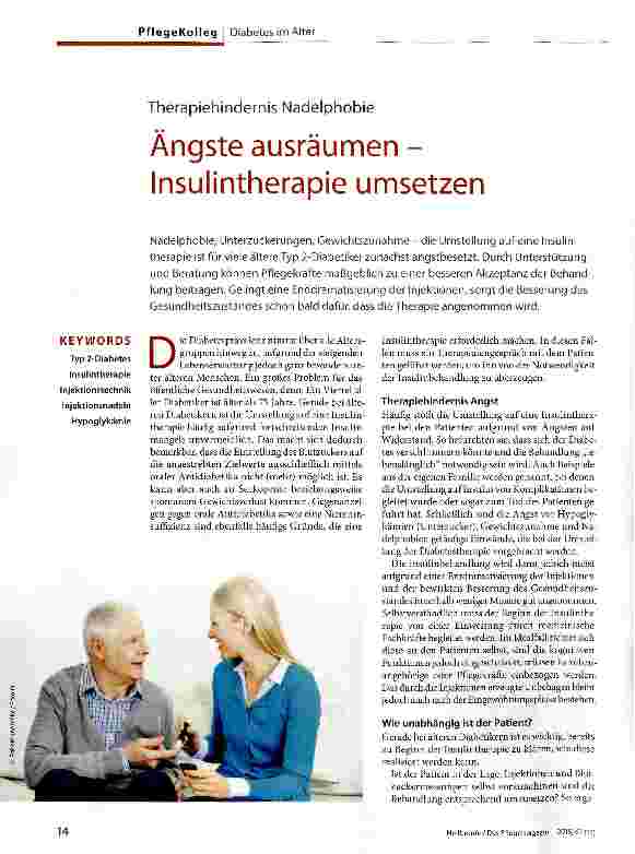 Vorschauseite 1: Ängste ausräumen -Insulintherapie umsetzen