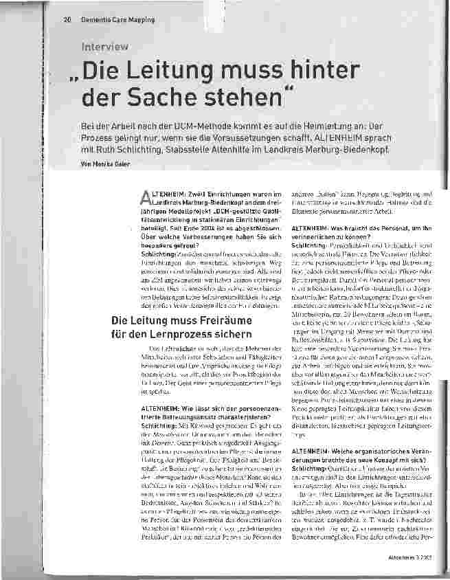 Vorschauseite 1: Die Leitung muss hinter der Sache stehen
