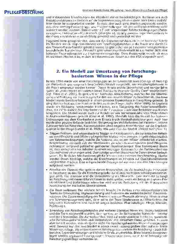 Vorschauseite 3: Wie gelangt neues Wissen in die Praxis der Pflege?