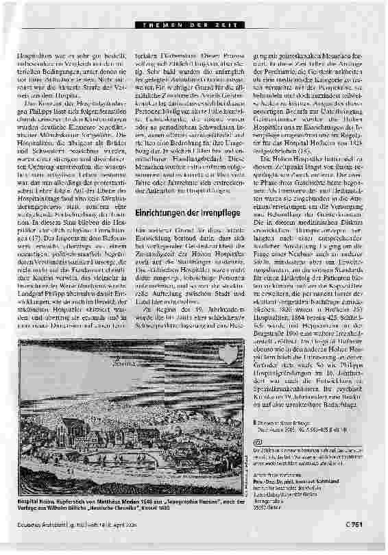Vorschauseite 4: Beginn landesherrlicher FürsorgeGeschichte der Medizin