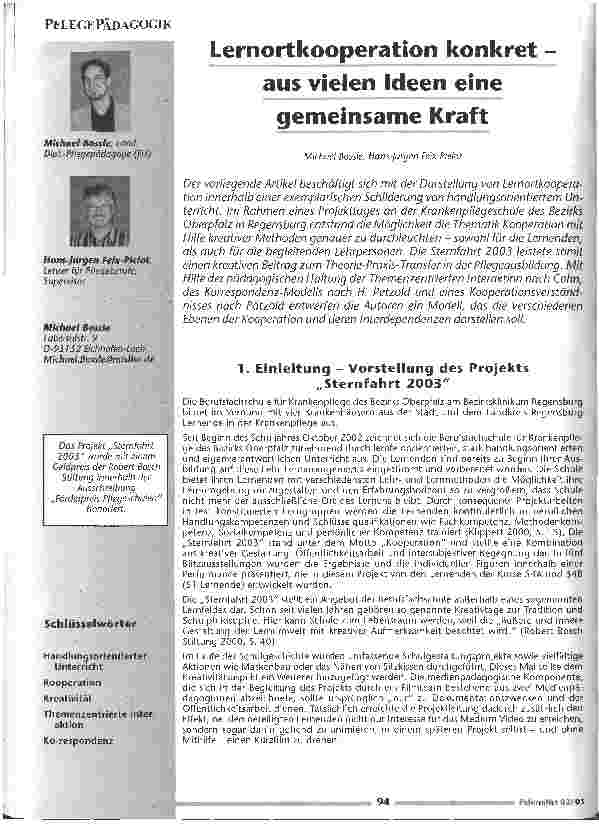 Vorschauseite 1: Lernortkooperation konkret - aus vielen Ideen einegemeinsame Kraft