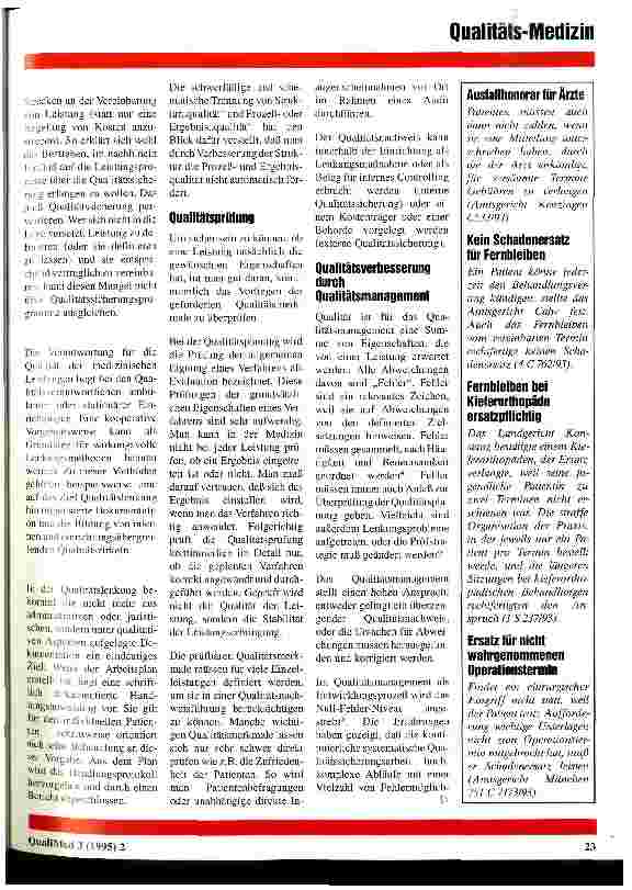 Vorschauseite 3: Qualitätssicherung aus Sicht des MDK