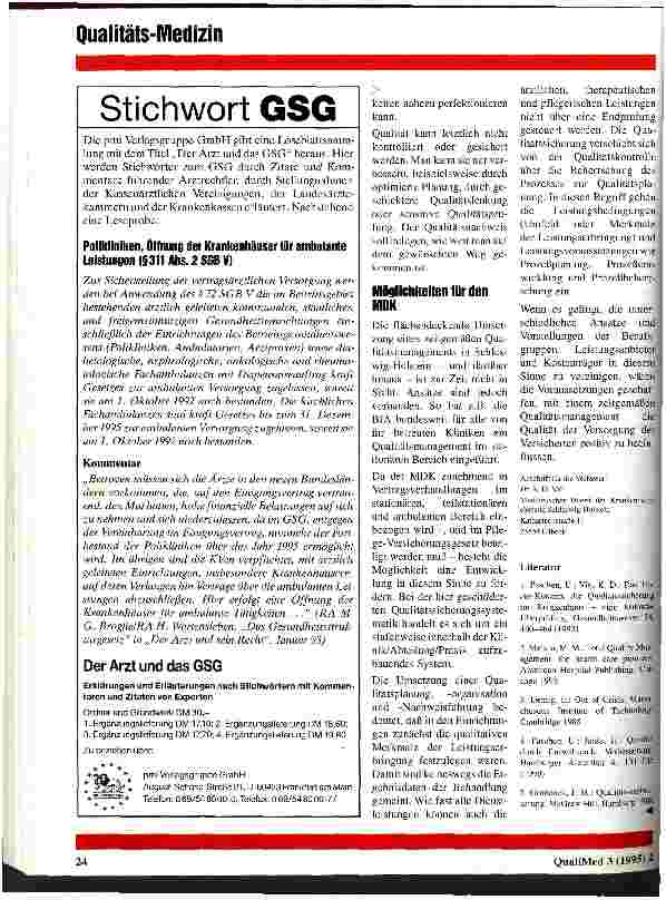 Vorschauseite 4: Qualitätssicherung aus Sicht des MDK