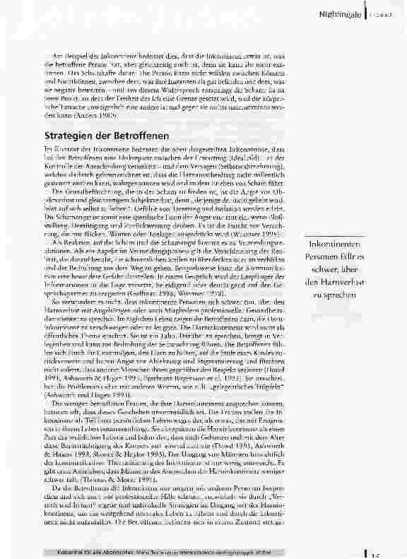Vorschauseite 3: Die Bürde der SchamHerausforderungen in der Umsetzung des Expertenstandards Kontinenzförderung