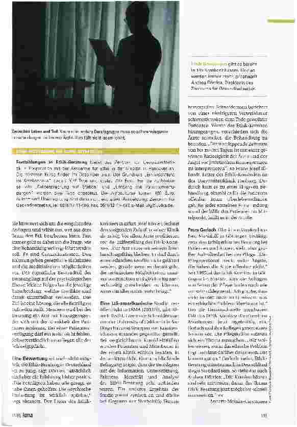 Vorschauseite 2: ETHIK-BERATUNGHilfe für ratlose Arzte