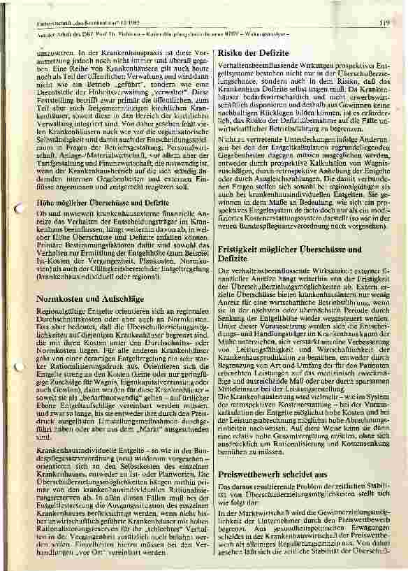 Vorschauseite 4: Kostendämpfung durch die neue Bundespflegesatzverordnung