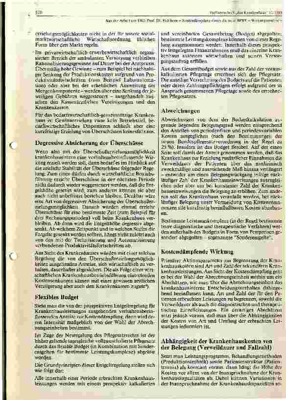 Vorschauseite 5: Kostendämpfung durch die neue Bundespflegesatzverordnung