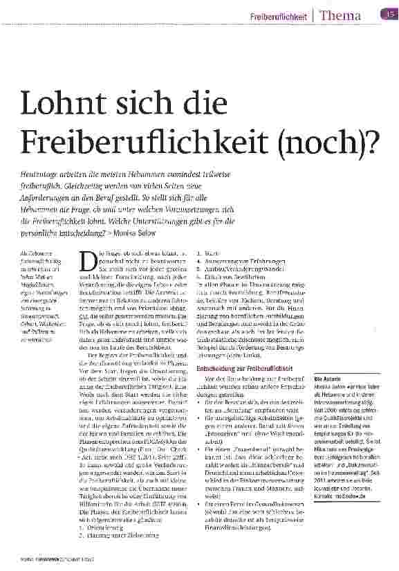 Vorschauseite 2: Lohnt sich die Freiberuflichkeit (noch)?
