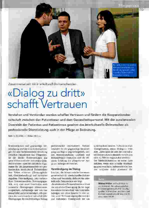 Vorschauseite 1: «Dialog zu dritt» schafft Vertrauen