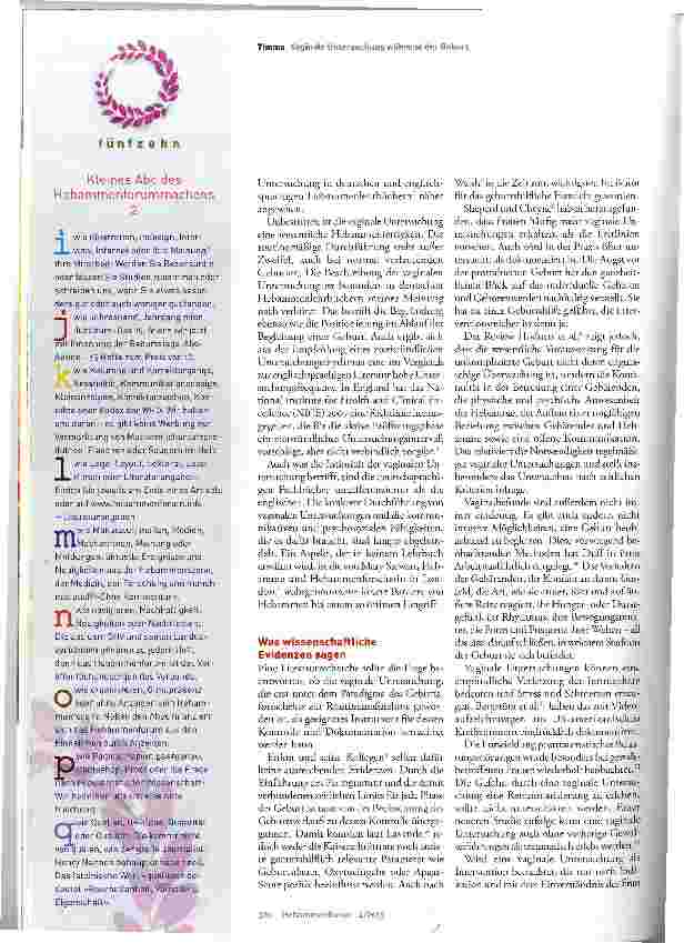 Vorschauseite 3: Die vaginale Untersuchung während der Geburt: Routinemaßnahme und Eingriff in die Intimsphäre