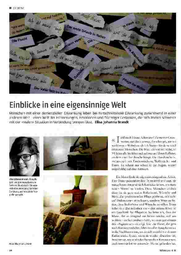 Vorschauseite 1: Einblicke in eine eigensinnige Welt
