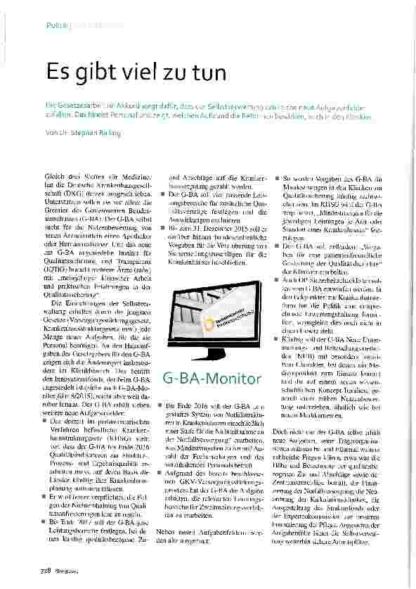 Vorschauseite 1: Es gibt viel zutun