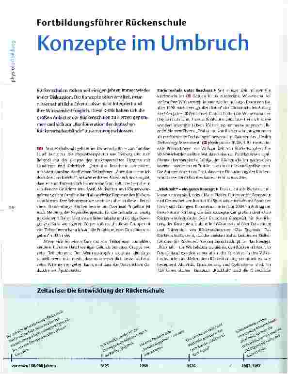 Vorschauseite 1: Fortbildungsführer Rückenschule Konzepte im Umbruch