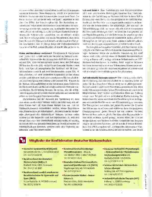 Vorschauseite 3: Fortbildungsführer Rückenschule Konzepte im Umbruch