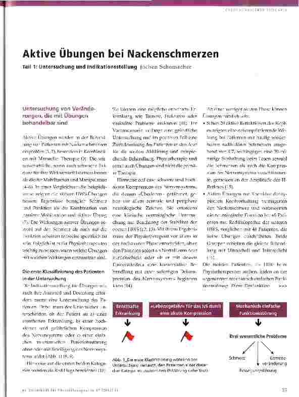 Vorschauseite 1: Aktive Übungen bei Nackenschmerzen Teil 1: Untersuchung und Indikationsstellung