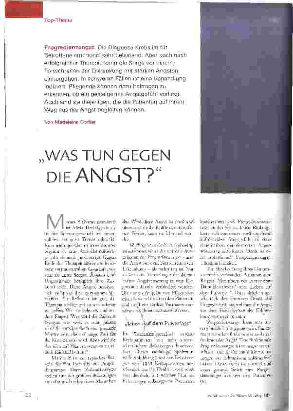 Vorschauseite 1: WAS TUN GEGEN DIE ANGST?