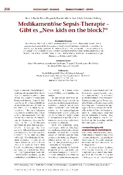 Vorschauseite 1: Medikamentöse Sepsis-Therapie – Gibt es „New Kids on the Block?“