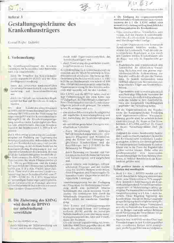 Vorschauseite 1: Gestaltungsspielräume des Krankenhausträgers
