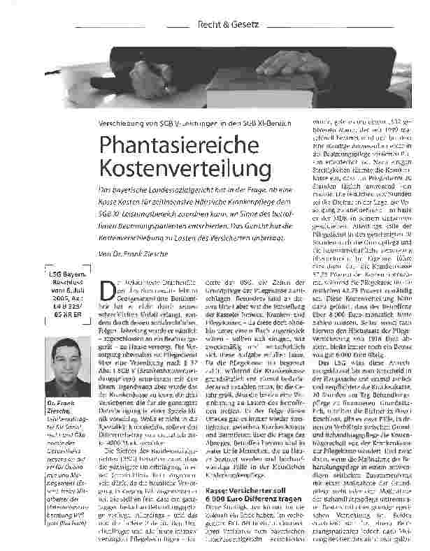 Vorschauseite 1: Verschiebung von SGB V-Leistungen in den SGB Xl-BereichPhantasiereiche Kostenverteilung