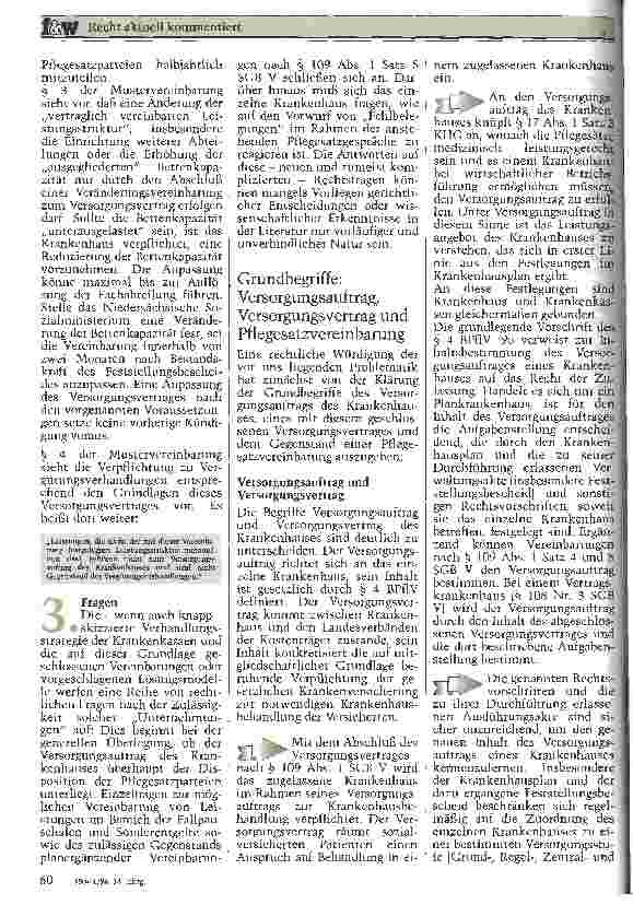 Vorschauseite 5: Rechtsfragen bei der Umsetzung der neuen BPflV Versorgungsauftrag, Versorgungsvertrag - ergänzende Vereinbarungen nach  109 SGB V