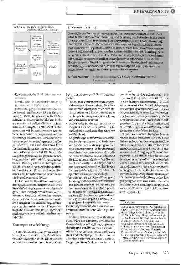 Vorschauseite 4: Krankheitsbewältigung gezielt unterstützenKonzeptentwurf zur Patientenedukation in der Onkologie: