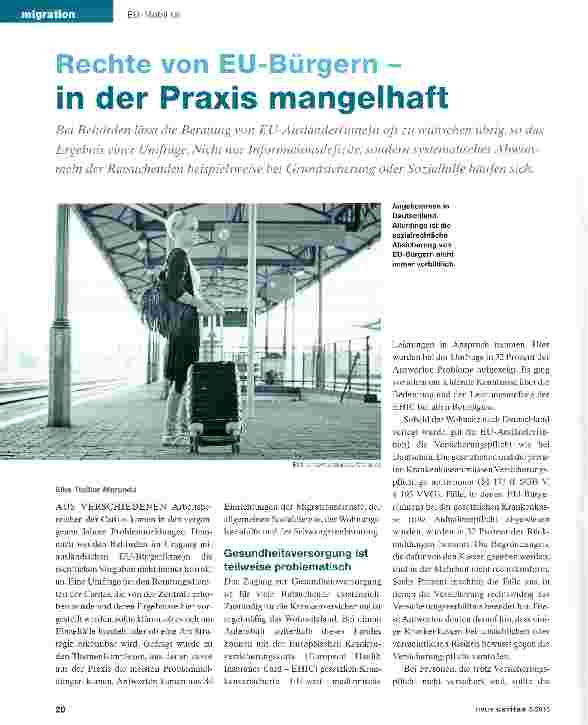 Vorschauseite 1: Rechte von EU-Bürgern - in der Praxis mangelhaft