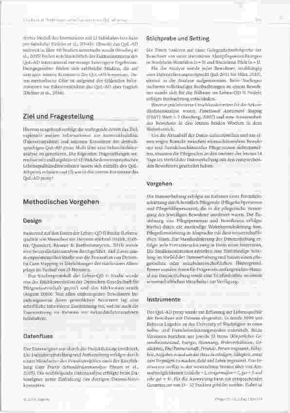 Vorschauseite 3: Interne Konsistenz und Konstrukt-validität des Quality of Life in Alzheimers Disease (QpL-AD) proxy Instruments