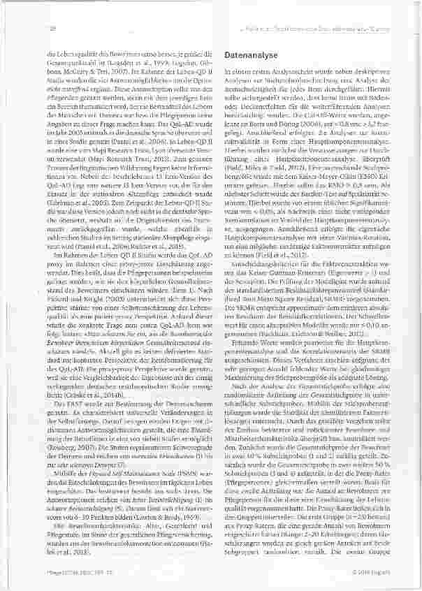 Vorschauseite 4: Interne Konsistenz und Konstrukt-validität des Quality of Life in Alzheimers Disease (QpL-AD) proxy Instruments