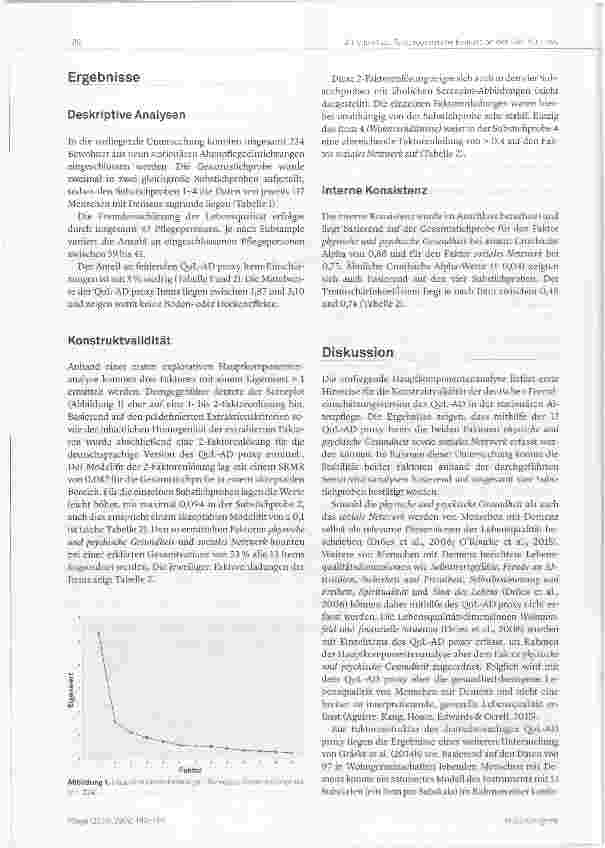 Vorschauseite 6: Interne Konsistenz und Konstrukt-validität des Quality of Life in Alzheimers Disease (QpL-AD) proxy Instruments