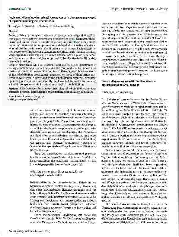 Vorschauseite 2: Einsatz pflegewissenschaftlicher Kompetenz im Case Management stationärer neurologischer Rehabilitation