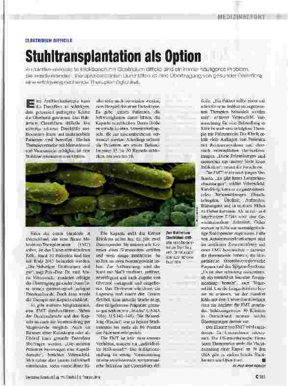 Vorschauseite 1: Stuhltransplantation als Option