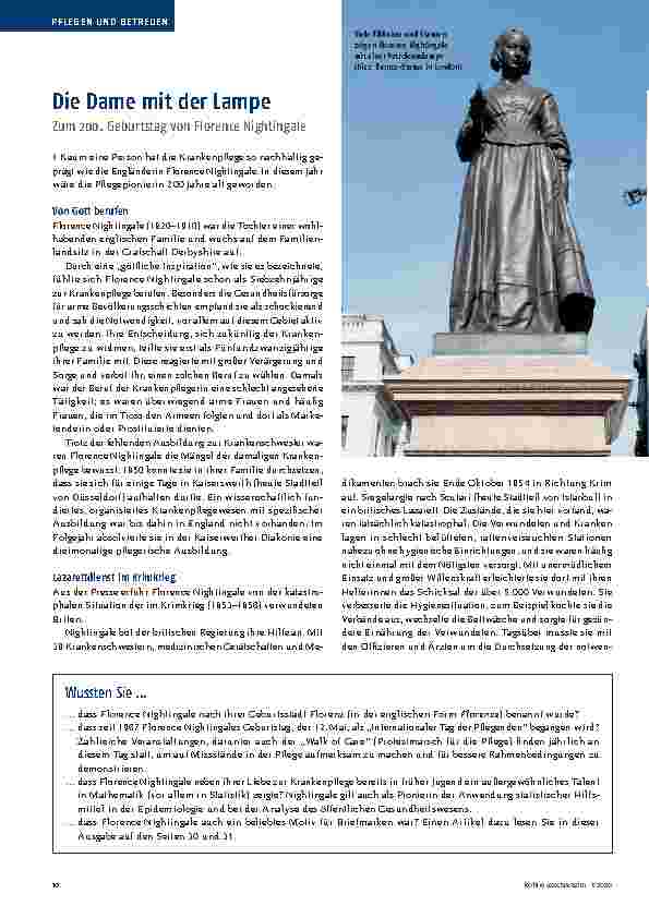Vorschauseite 1: Die Dame mit der Lampe Zum 200. Geburtstag von Florence Nightingale