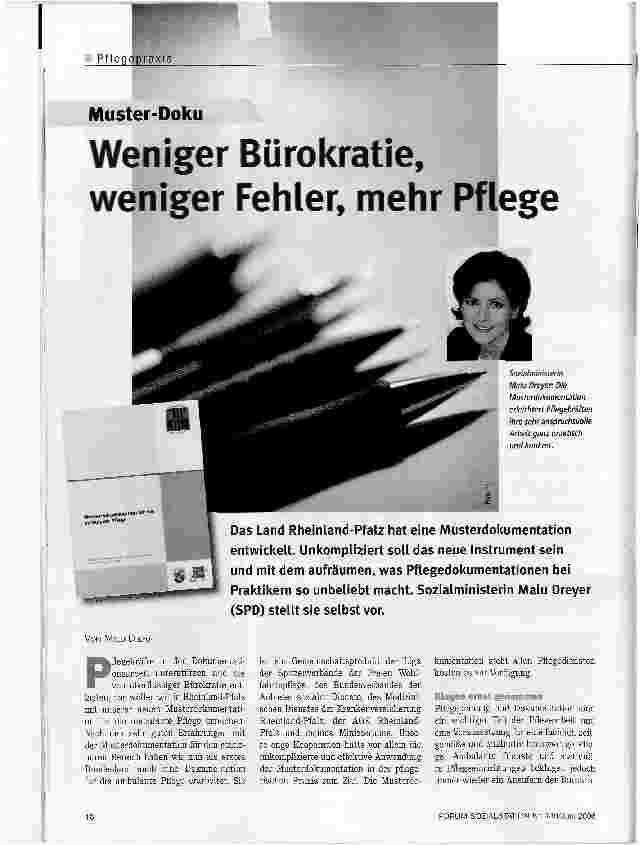 Vorschauseite 1: Weniger Bürokratie, weniger Fehler, mehr Pflege