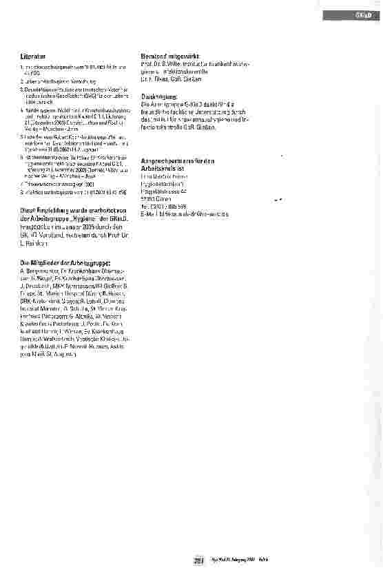 Vorschauseite 4: Hygienische Anforderungen an die MilchkücheEmpfehlung des Arbeitskreises Hygiene der Gesellschaft der Kinderkliniken und Kinderabteilungen in Deutschland (GKinD)