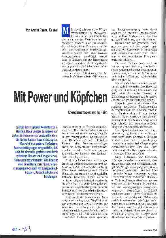 Vorschauseite 1: Mit Power und Köpfchen Energiemanagement im Heim