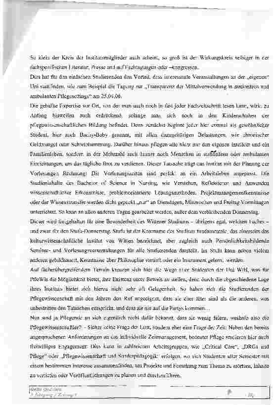 Vorschauseite 2: Das Wittener PfleWi - Gefühl Einblicke in das Studium der Pflegewissenschaft an der Private Universität Witten/Herdecke