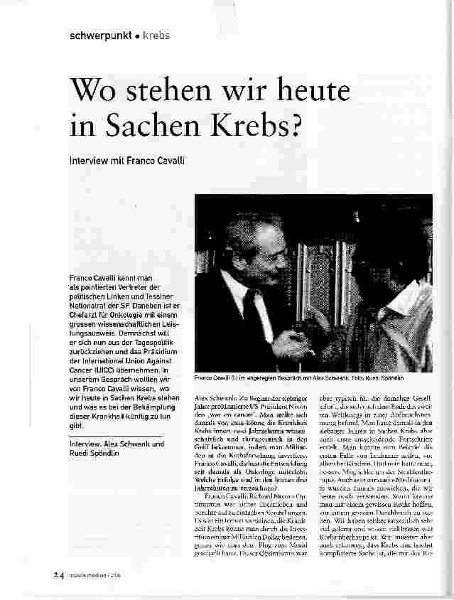 Vorschauseite 1: Wo stehen wir heute in Sachen Krebs?